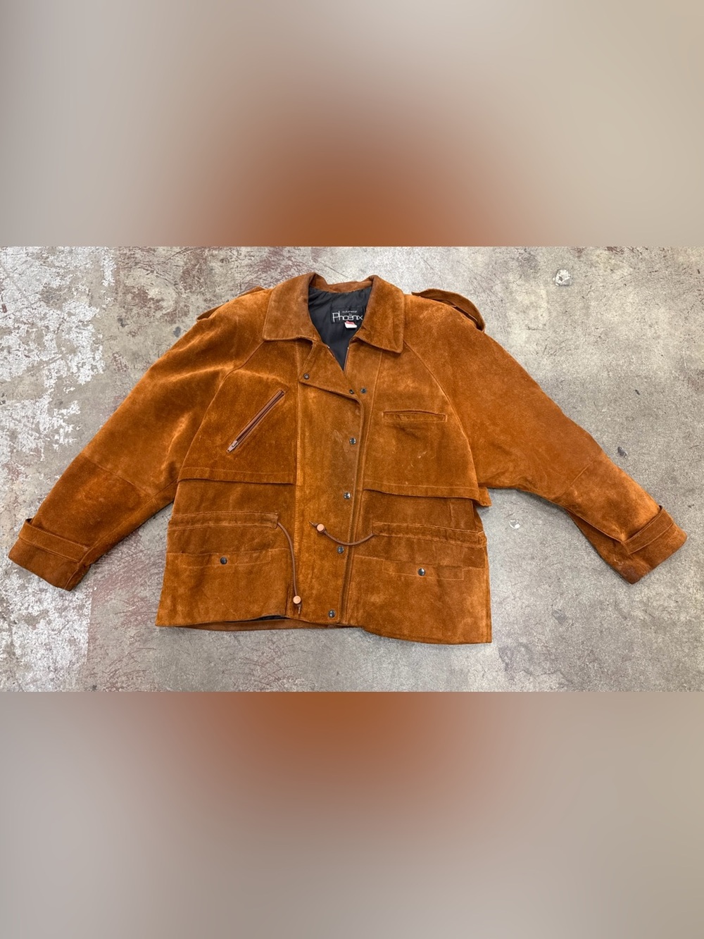 Phenix Suede Utility Jacket in Rust